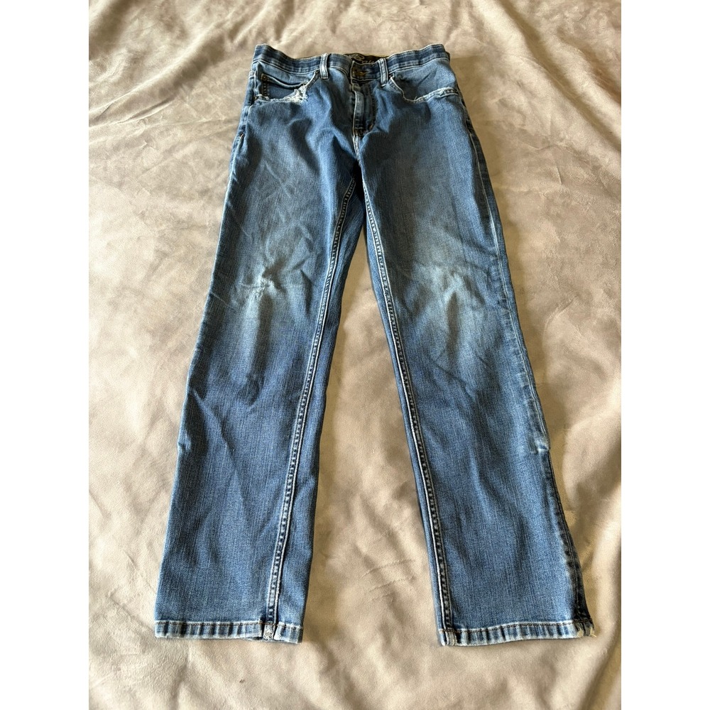 Eddie Bauer Mens Straight Leg Jeans Medium Wash Distressed Denim 32x30 - Picture 1 of 5
